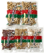【産地直送品】千葉県産落花生200ｇ×５袋 詰め合わせ　殻付き×２袋、味付豆×１袋、バターピーナッツ×１袋、落花糖×１袋